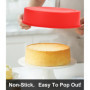Moule Gateau Silicone, 4PCS Antiadhésif Moule Silicone Gateau Rond, Moules à Pâtisserie Réutilisables, pour Gateau Arc-en-ciel, 