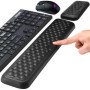 Zaxiva Repose-Poignet Clavier et Souris, Tapis Souris Ergonomique en Mousse à Mémoire, Antidérapante & Imperméable Cuir PU Repos