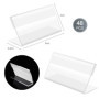 48 Pièces Porte Étiquettes de Prix, VEGCOO Support d'affichage de Prix en Acrylique Transparent Supports d'Étiquettes pour Boula