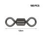 TFSYLISA 100 Pcs Émerillon Rolling de Pêche Anneaux Inoxydable Emerillons Deau Solides Connecteur de Crochet de Pêche Mer ou L’E