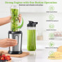 500W Blender Smoothie Électrique, Mini Mixeur Blender avec 2 Bouteilles Tritan Portables de 600 ml, Mixeur Smoothie sans BPA ave