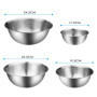 Dunkwckore Lot de 4 Bols à Mélanger, Saladier Cul de Poule Inox, 4 Saladiers Tailles Différentes 0.85L, 1.2L, 1.8L, 2.5L, Empila