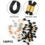 HAOBIN 100 pieces Lunettes Extrémités Chaîne de Lunettes Retenue Embouts de chaîne de lunettes Boucle de Chaîne de Lunettes Conn