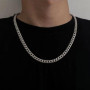 Zuofan Chaîne Cubaine Collier Homme Femme en Acier Inoxydable, Élégant Collier Homme Chaîne, Necklace Largeur 5 mm, Longueur 50 