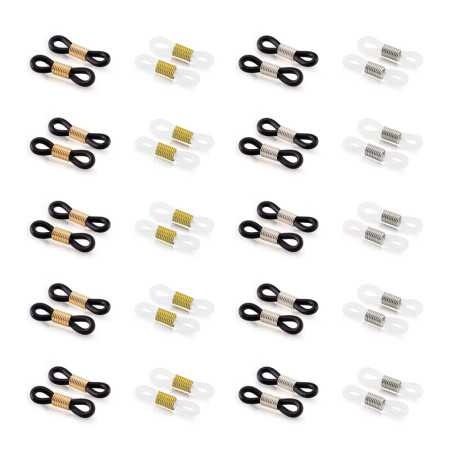 Aidqxbaoer Boucle Attache en Caoutchouc, Attache Lunette de Chaînes de Lunettes Réglables Extrémités, Réglable Universel Attache