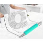 Rouleau à pâtisserie,rouleau à pâtisserie en silicone,antiadhésif en acier inoxydable avec poignées,Tapis de Cuisson pour fondan