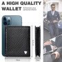 WONSEFOO Portefeuille en Cuir Carbone pour Hommes Bloquant RFID avec 11 Emplacements | Vertical à Trois Volets | Cadeaux de Noël