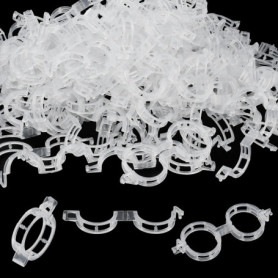 NAROSEBE 300 Pcs Clips de Support pour Plantes, Attache Plante Tuteur Φ 27mm, Clips de Fixation pour Tomates, Clips de Vigne en 