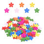 Smatime 100pcs Boutons en Bois Colorés en Forme de Fleur pour Enfants, Bricolage, Vêtement, Artisanat, Décoration, Couture et Br