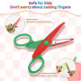 Lot de 6 Ciseaux de Bricolage pour Enfants avec 6 Perforatrices à Papier, 6 Formes de Coupe Différentes, Ciseaux à Papier pour E