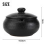 Collazoey cendrier extérieur, cendrier en céramique avec couvercle, céramique rétro noire, adapté à la maison, pour fumeurs,cend