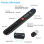 Telecommande Powerpoint,Pointeur laser de Présentation Clicker,Telecommande Ordinateur Powerpoint Pointeur du Présentateur avec 