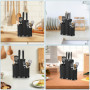KOMABLEN Bloc Couteaux Cuisine Vides, 3 en 1 Universel Porte Couteau Rond, Détachable Range Couteaux avec Fentes, Plastique Port