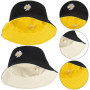 SDFAA 2 Pièces Chapeau de Seau en Coton, Pêche Unisexe, à la Mode, Mignon, Double Face Mode Avec Marguerites Brodées, Pour l'Ext