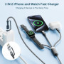3 en 2 Câble pour Apple Watch et iPhone, 2M Chargeur apple watch chargeur USB C avec port Lightning/USB C pour Apple Watch Serie