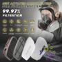 Sumeber Combinaison complète 19 en 1 - Masque respiratoire réutilisable - Masque à gaz complet avec filtre - Masque anti-poussiè
