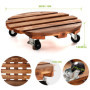 PETSUPS Lot de 2 supports de plantes en bois avec roues de 30 cm avec roulettes verrouillables en métal robuste