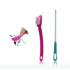 LUKDUNG Lot de 2 brosses à couteau, brosse de nettoyage, pour bol mélangeur, couteau mélangeur, compatible avec Thermomix TM5, T