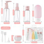 11 Pcs Flacon Voyage, Kit Voyage Accessoires 30/50/60/80 ML, Flacon Avion pour Remplir Les Articles De Toilette, Shampoing avec 