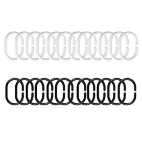 Anneaux pour Rideaux de Douche, 24 Pcs Anneaux de Douche en Plastique, C Crochets de Rideaux, pour Rideau de Fenêtre