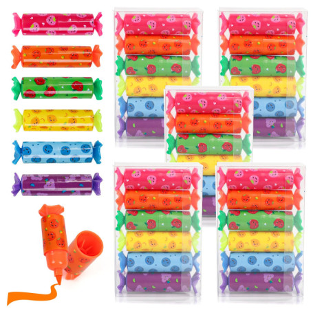 30 Pièces Mini Stylos Surligneurs, Mini Surligneurs en Forme de Bonbons, Surligneurs pour fête de Bonbons, Enfants Bonbon Surlig