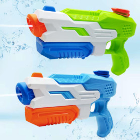 Aischens 2pcs Pistolet à Eau pour Enfants, Pistolet à Eau Puissant 600ML x 2, Longue Portée de 8 Mètres, Jouet d’Eau pour Piscin