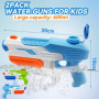 Aischens 2pcs Pistolet à Eau pour Enfants, Pistolet à Eau Puissant 600ML x 2, Longue Portée de 8 Mètres, Jouet d’Eau pour Piscin