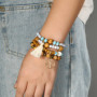 jatimdotin Bracelet Femmes, Lot de 4 Bracelets Style Bohème, Bracelet Perles Bois pour Femme avec Arbre De Vie, Cadeau pour Mama