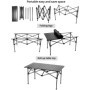 QWORK® Table Pliante, Table Pliante Camping, 95 * 55 * 50cm, Noir, pour Barbecue, Voyage, Pêche, Pique-Nique