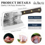 Couperet, couperet lourd de 0,85 kg, couperet à viande en acier au carbone forgé à la main, couteau de boucher pour hacher les o