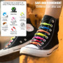 Kyduu 100 pcs No Tie Lacets de Chaussure sans noeud pour Unisexe Enfants et Adultes Shoe Laces élastiques pour Chaussures de Spo