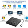 Lecteur CD DVD Externe, Graveur DVD Externe avec USB3.0 Type-c, Lecteur CD/DVD RW ROM Lecteur Graveur CD DVD Optiques Externes p