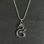 XFSRG Collier Dragon en Acier Inoxydable pour Femme - Bijoux Fantaisie - Chaine Argentée - Cadeau - Style Gothique et Mystique