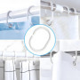12 pièces Anneau Rideau Douche, Anneaux Rideaux en Forme de C,Crochet Rideau en Plastique,Crochet Rideau Douche en Blanc,Anneaux