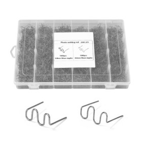 2000 PCS Soudure Plastique Agrafe, Agrafes de Soudage de Voiture 0.8mm / 0.6mm Baguettes de Soudage Agrafe pour Réparation de Pa