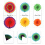 LEAZZLE 33 Pièces Set Decoration Fete Colorée , Decoration Anniversaire Avec des Eventail en Papier Suspendu, Pompon, Banderole 
