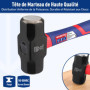 Massette 1,4 kg avec Manche en Fibre de Verre, Tête en Acier Forgé, Marteau Octogonal à Poignée Ergonomique Antidérapante pour J