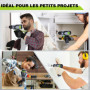 WORKPRO Perceuse Visseuse Sans Fil 8V, Visseuse Devisseuse Sans Fil Gris Vert, Accessoires 53 Pièces, avec Mandrin 10mm, LED Lum