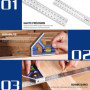 WORKPRO Equerre Menuisier 300 mm et Equerre Charpentier Triangulaire 180mm, Equerre Combinée avec Niveau à Bulle en Acier Inoxyd