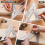WORKPRO Equerre Menuisier 300 mm et Equerre Charpentier Triangulaire 180mm, Equerre Combinée avec Niveau à Bulle en Acier Inoxyd