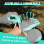 HAUSHOF Lot de 6 Paires de Gants de Jardinage Femme, Gants de Travail Anti-épines avec Enduits de Nitrile, pour Désherbage, Bêch