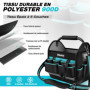 DURATECH Sac à Outils avec Grande Ouverture Supérieure, Fond Dur Etanche, Bandoulière Large Réglable, Poignée Matelassée 30,5X22