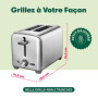 BELLA Grille-pain 2 tranches avec fentes extra-larges et tiroir ramasse-miettes amovible, 6 réglages de dorage, fonctions d’arrê