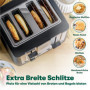 BELLA Grille-pain 4 Tranches avec Arrêt Automatique, Fentes Extra Larges et Ramasse-miettes Amovible, Fonction d'Annulation, de 