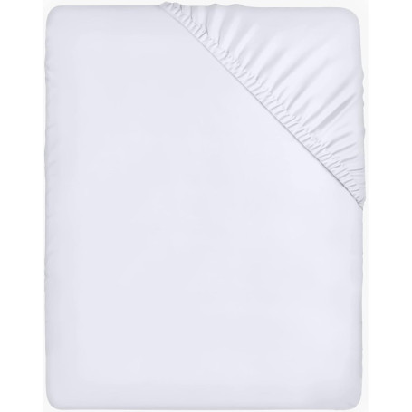 Utopia Bedding Drap Housse - Blanc, 200 x 220 cm - Coupes de 35 cm pour Matelas épais - Microfibre brossée
