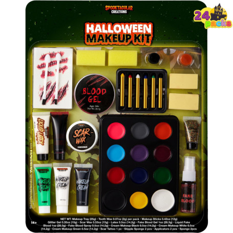Spooktacular Creations 25 PCS 12 Couleurs Halloween Famille Kits de Maquillage Effets Spéciaux, Peinture Visage Corps, Facile On