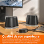 Amazon Basics Haut-parleurs Bluetooth et USB pour ordinateur, 2 unité, Taille L, Éclairage de Noir