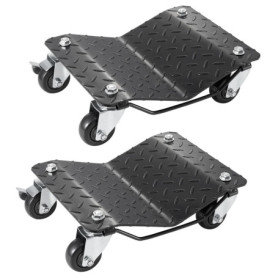 VEVOR Chariot de Manutention de Voiture 2PCs Charge 1,4 T au Total Chariot Déplace Voiture Plate-Forme 38,5x30 cm Roue Verrouill