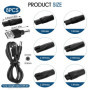 GlasFlength Chargeur de Rasoir 7 Pièces, 5V Câble Universel pour Tous les Types de Tondeuses Électriques Rasoir Cordon d'aliment