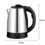 Bouilloire électrique 1,5 litre. Chauffe-eau 1500 W. Théière chauffante. Démontable. Base 360° avec protection surchauffe. Acier
